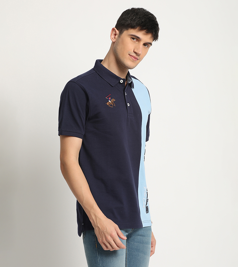 Color Block Logo Detail Polo T-Shirt