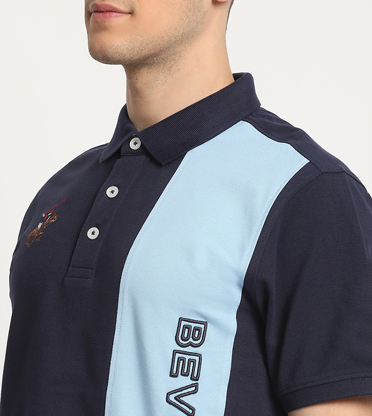 Color Block Logo Detail Polo T-Shirt