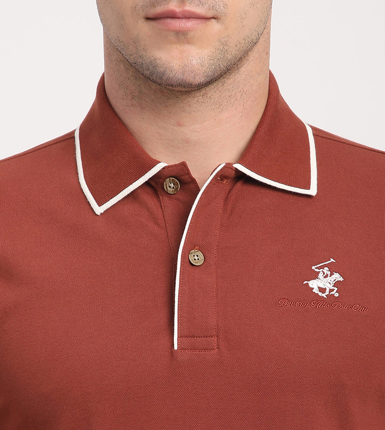 Logo Embroidered Contrast Trim Polo T-Shirt