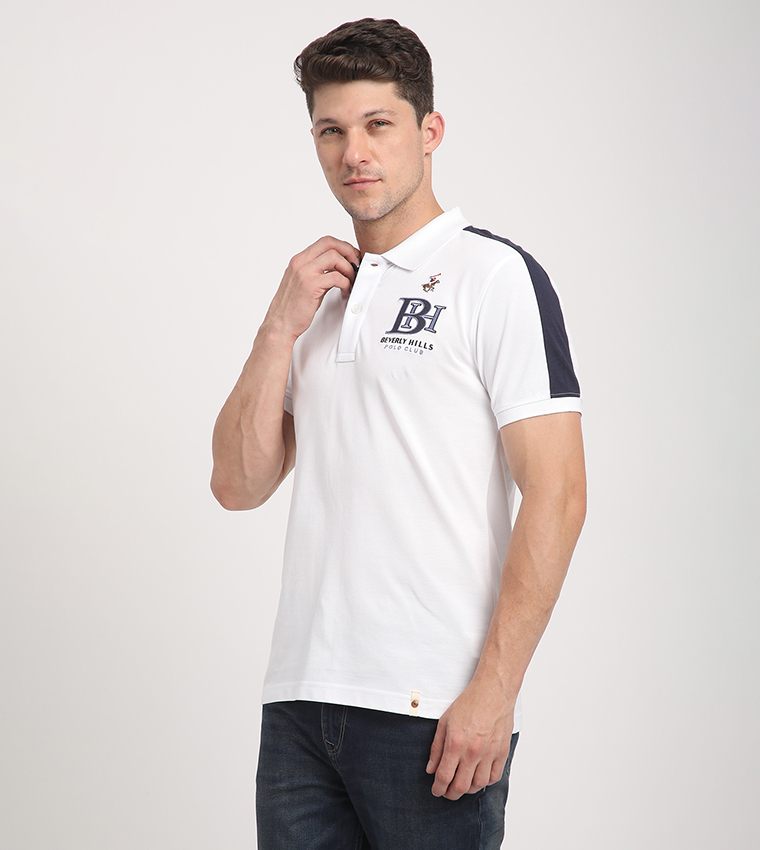 Logo Embroidered Contrast Detail Polo T-Shirt