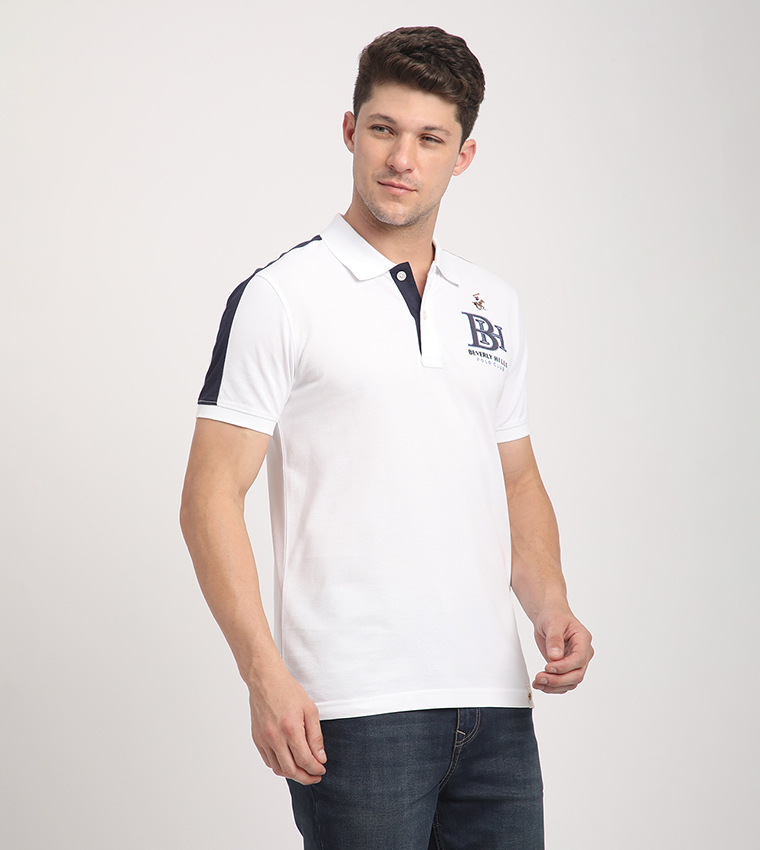Logo Embroidered Contrast Detail Polo T-Shirt