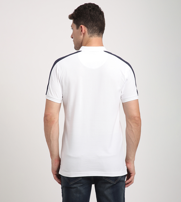 Logo Embroidered Contrast Detail Polo T-Shirt
