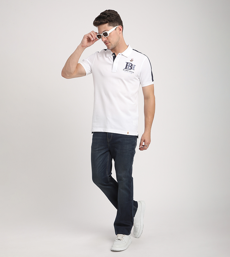 Logo Embroidered Contrast Detail Polo T-Shirt