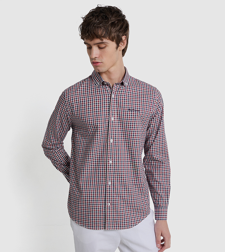 Plaid Button-Down Collar Shirt