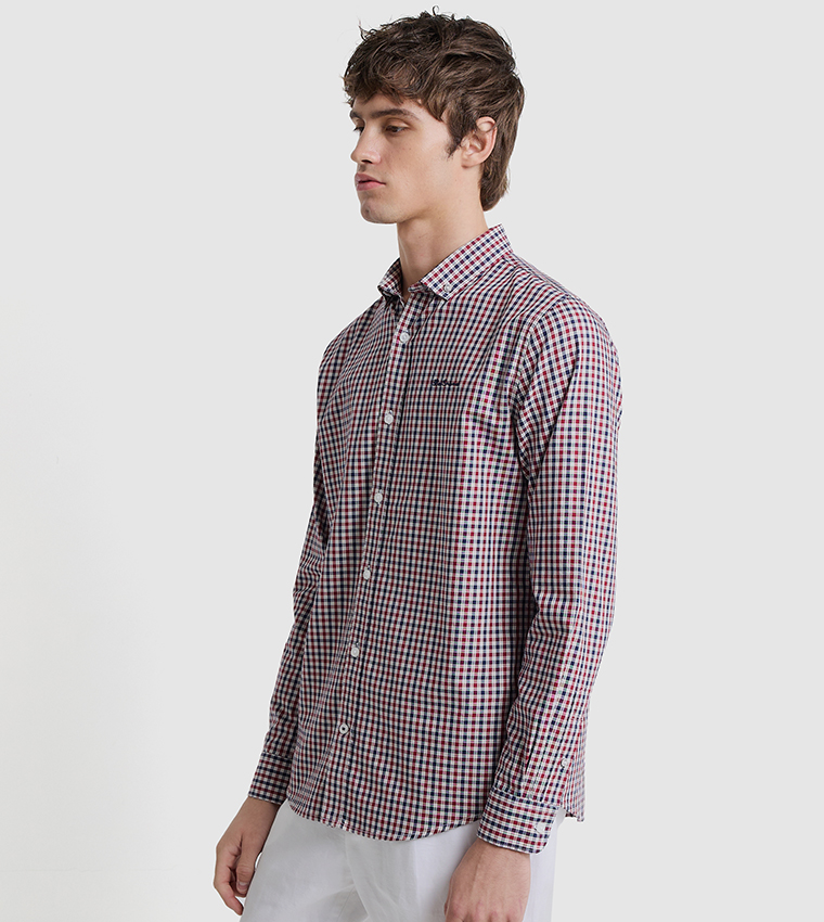 Plaid Button-Down Collar Shirt