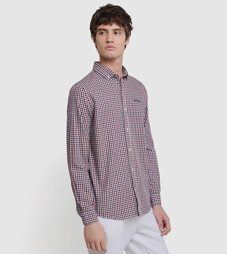 Plaid Button-Down Collar Shirt