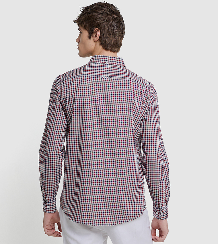 Plaid Button-Down Collar Shirt