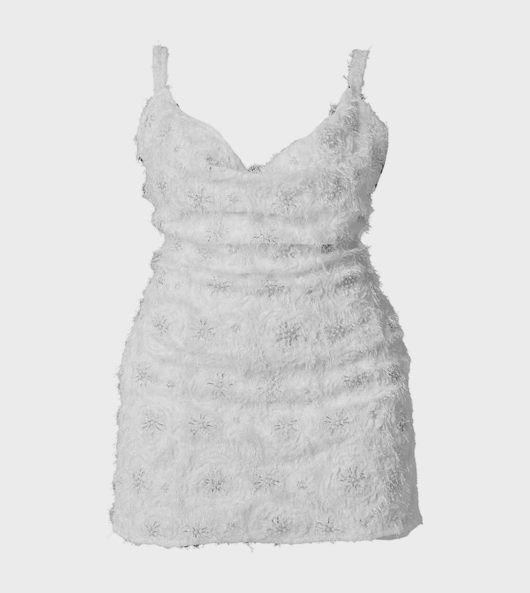 Buy PrettyLittleThing Premium Curve Sequined Embroidered Cowl Neck Shift Mini Dress In White | 6thStreet UAE Buy PrettyLittleThing Premium Curve Sequined Embroidered Cowl Neck Shift Mini Dress In White | 6thStreet UAE