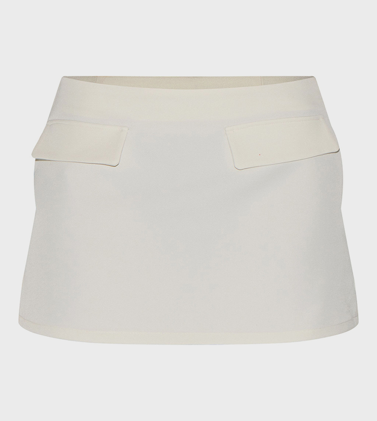 Pocket Detail Structured Tailored Mini Skirt