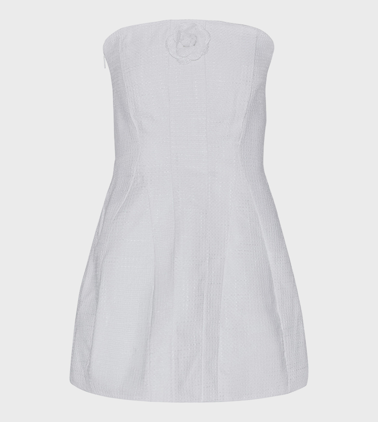 Premium Boucle Camellia A-Line Mini Dress