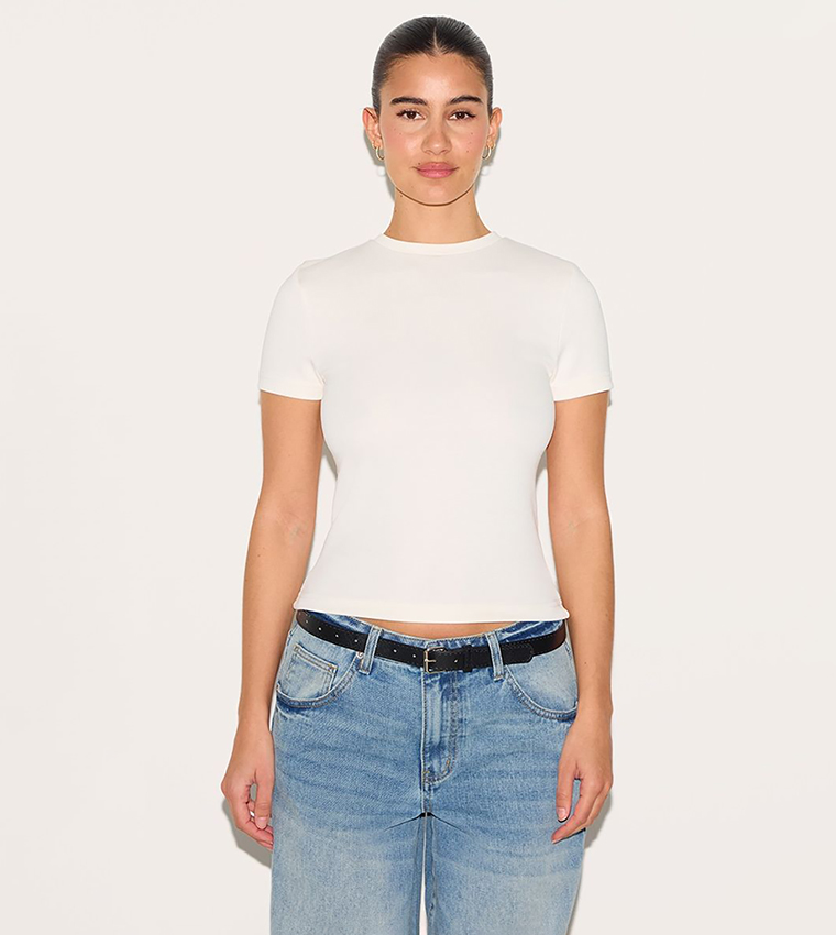 Premium Soft Touch Fitted Crop T-Shirt