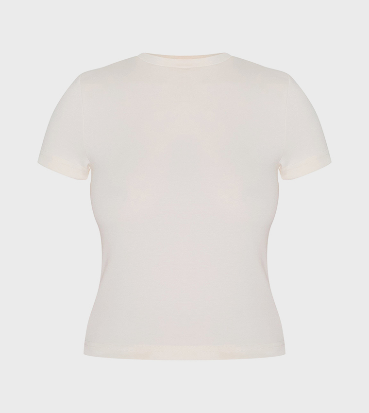 Premium Soft Touch Fitted Crop T-Shirt