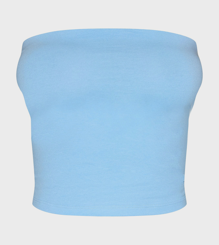 Solid Bandeau Crop Top