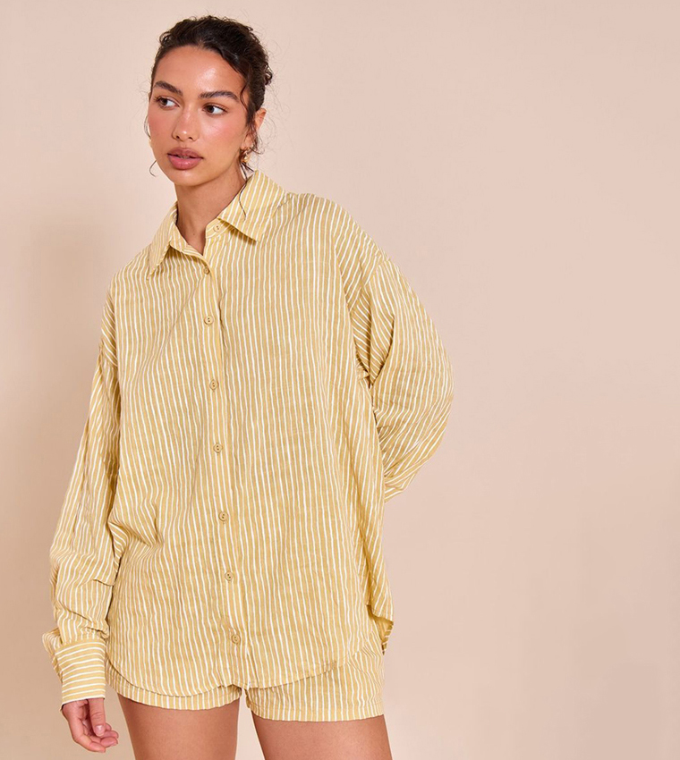 Striped Linen Long Sleeves Shirt
