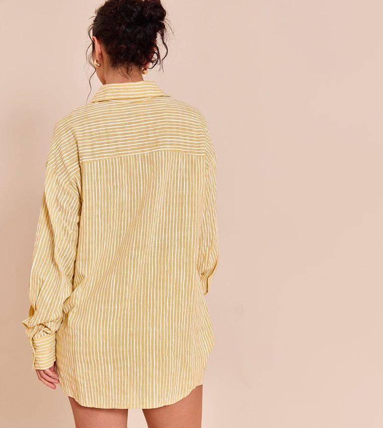 Striped Linen Long Sleeves Shirt
