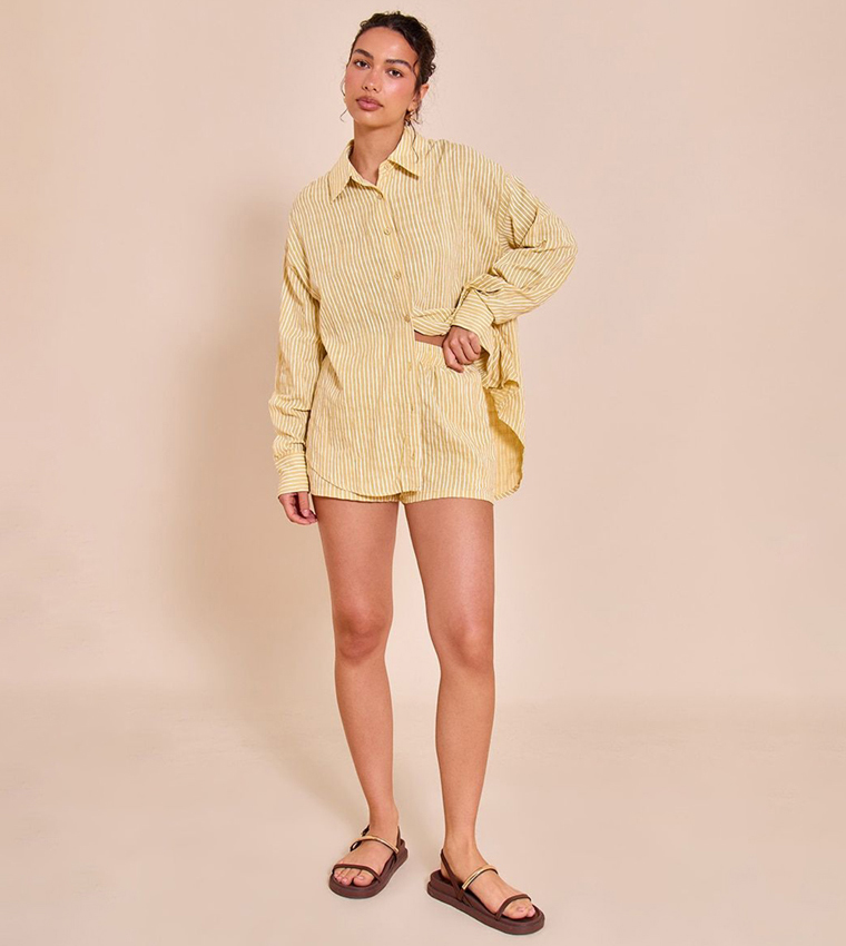 Striped Linen Long Sleeves Shirt
