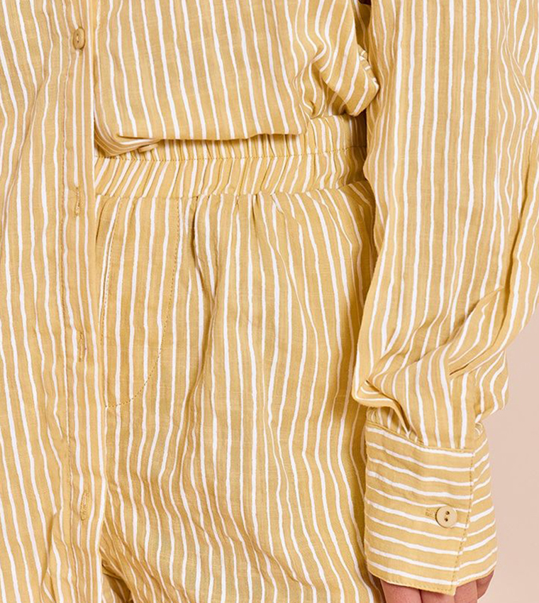Striped Linen Long Sleeves Shirt
