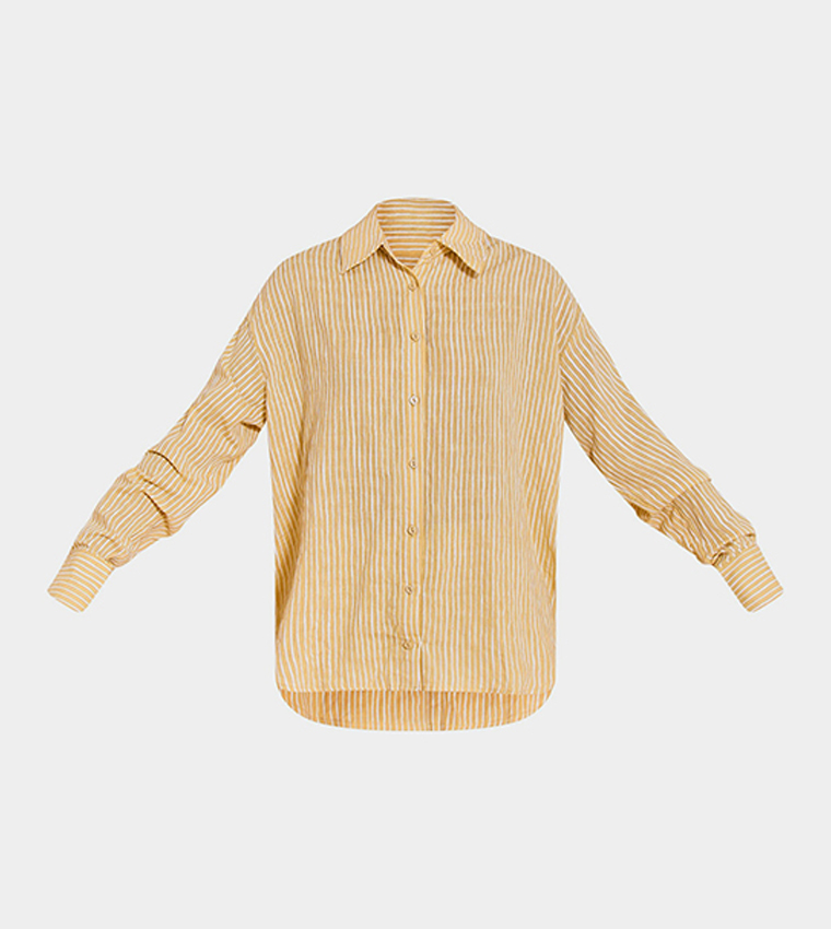 Striped Linen Long Sleeves Shirt