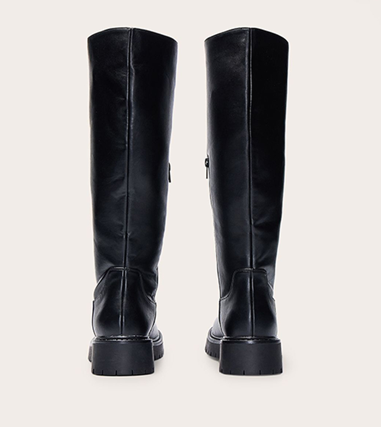 Chunky Cleated Sole Knee High Boots
