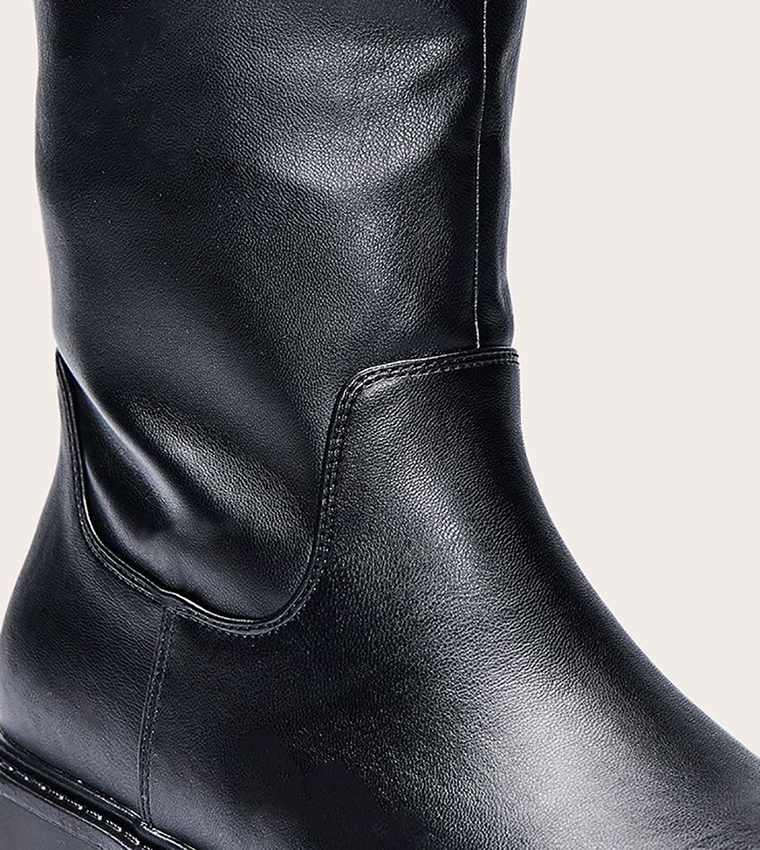 Chunky Cleated Sole Knee High Boots