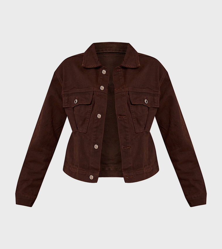 Pleated Cinch Back Denim Jacket