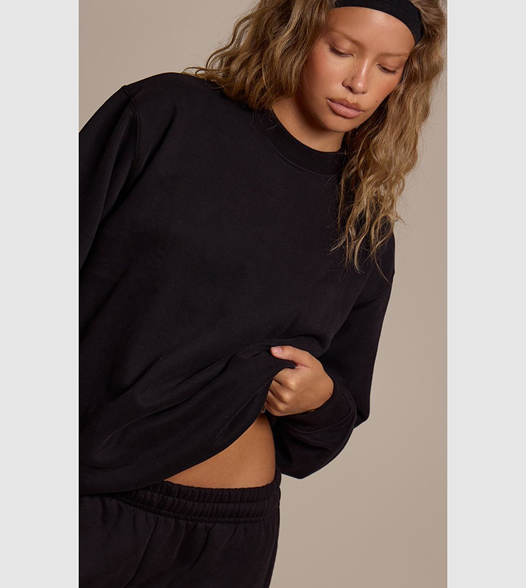 سويتشيرت صوف سادة كم طويل