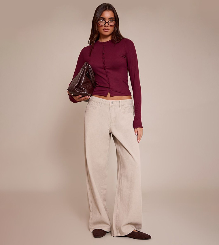 Low Rise Wide Leg Jeans