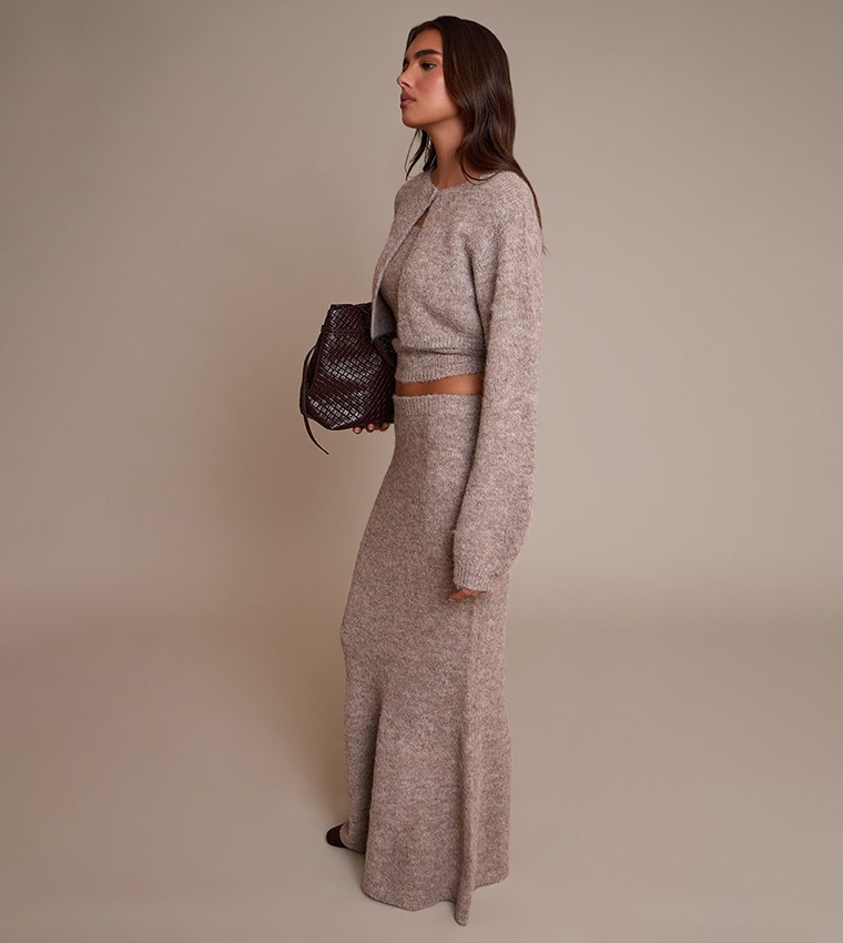 Knitted Extreme Crop Cardigan