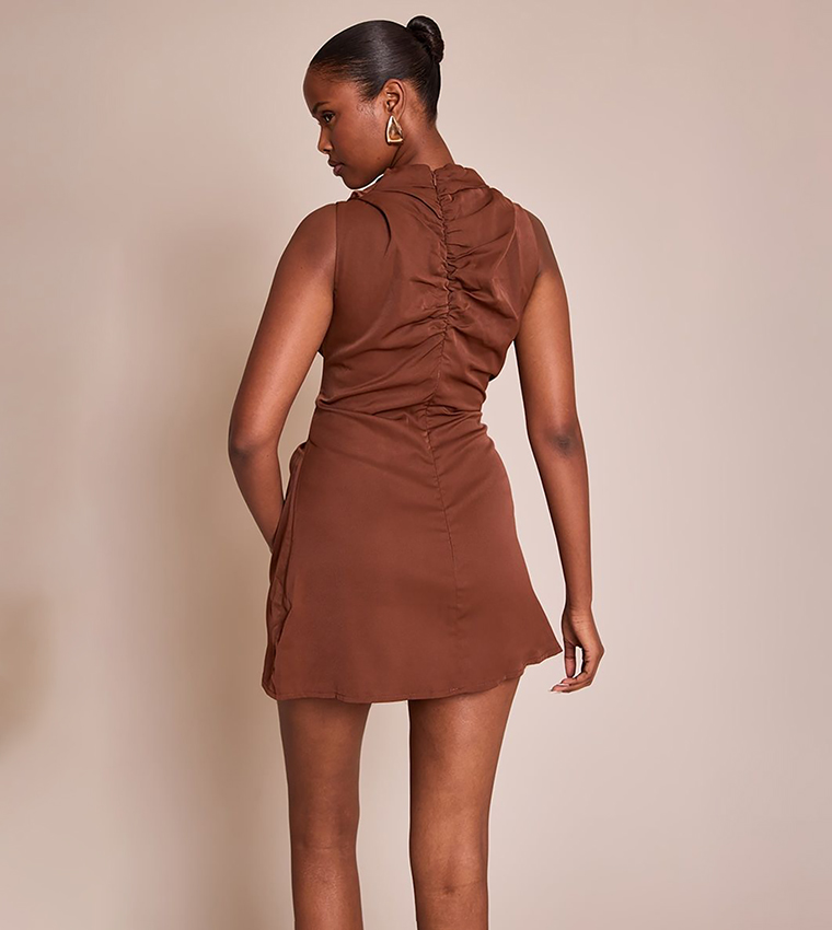 Solid Trim Shift Mini Dress