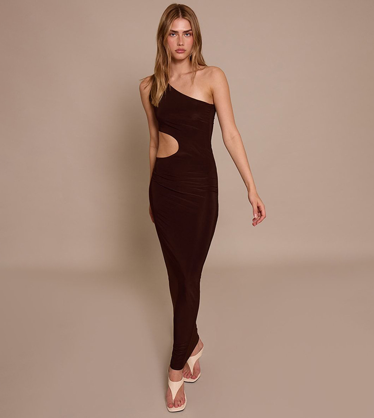 brown dress long sleeve maxi Sauline Maxi Dress main image 1