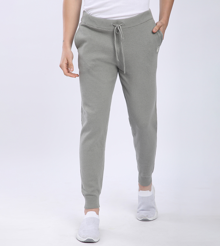 Textured Drawstring Waiist Joggers