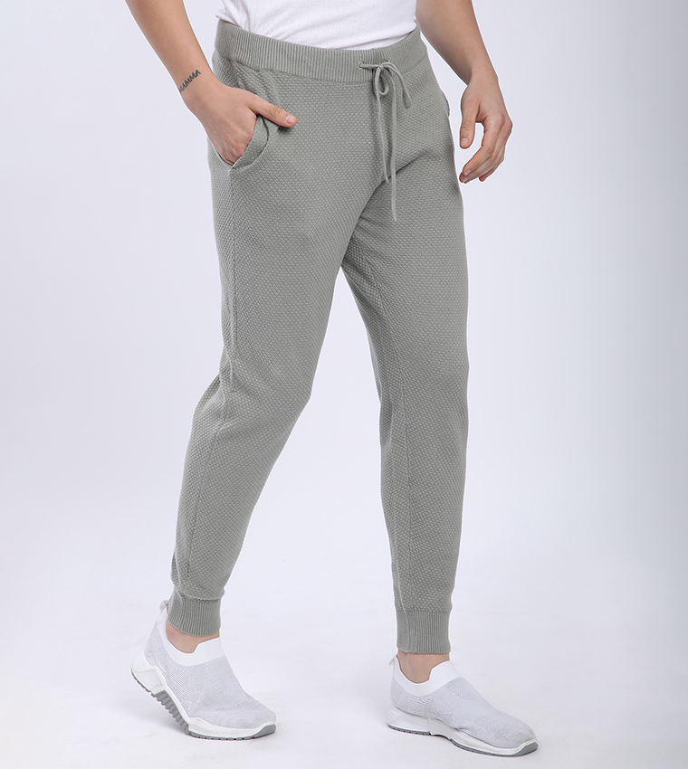 Textured Drawstring Waiist Joggers