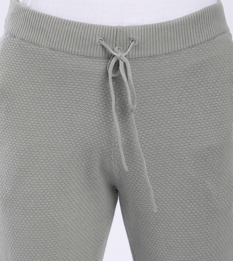 Textured Drawstring Waiist Joggers