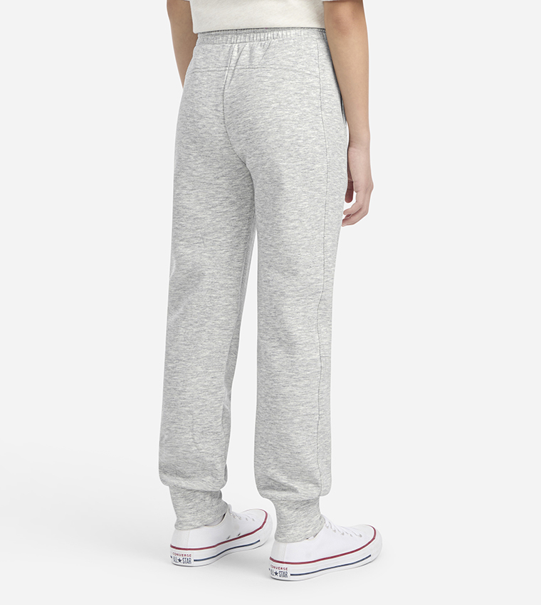 Solid Drawstring Waist Fleece Joggers