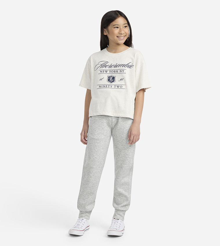 Solid Drawstring Waist Fleece Joggers