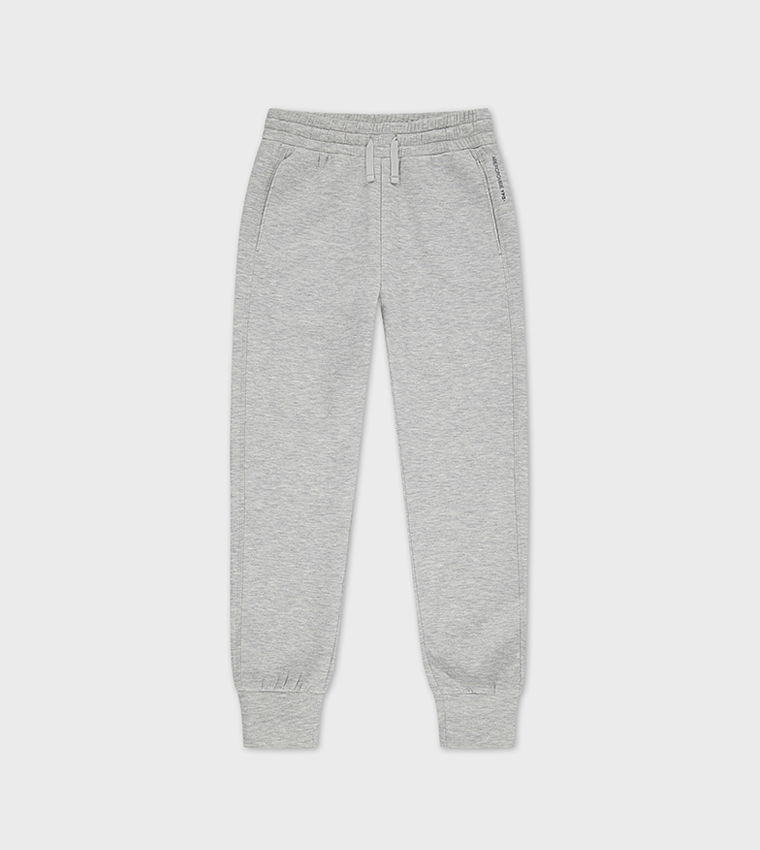 Solid Drawstring Waist Fleece Joggers