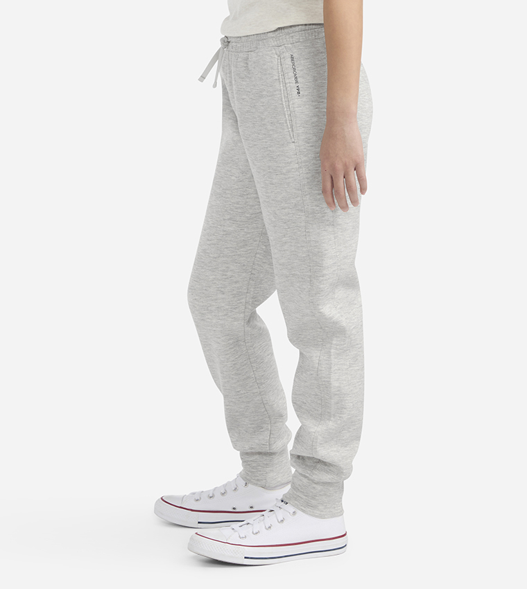 Solid Drawstring Waist Fleece Joggers