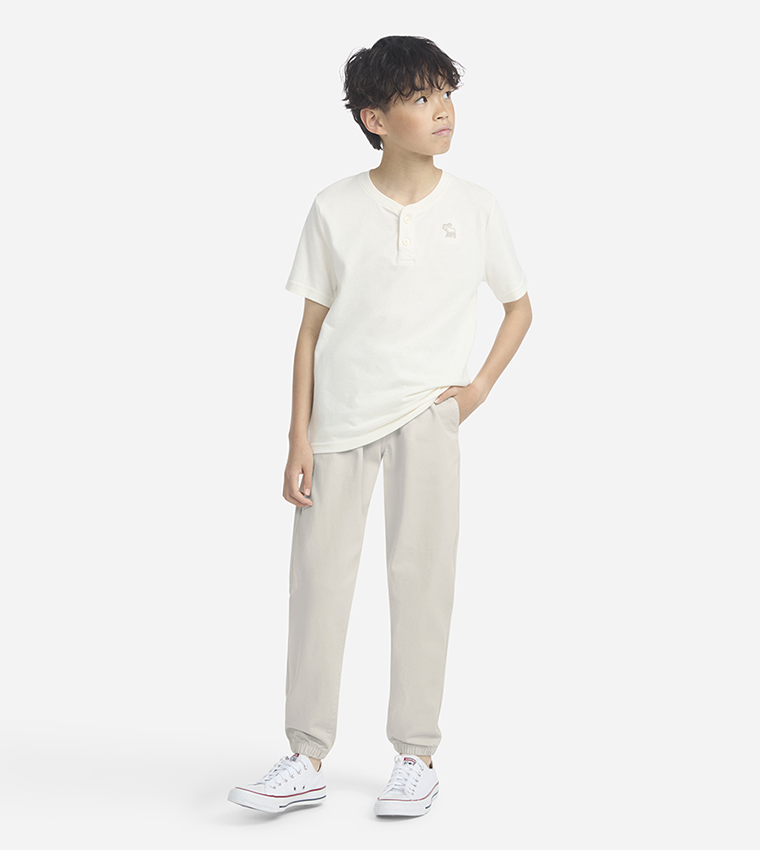 Solid Slim Fit Twill Joggers