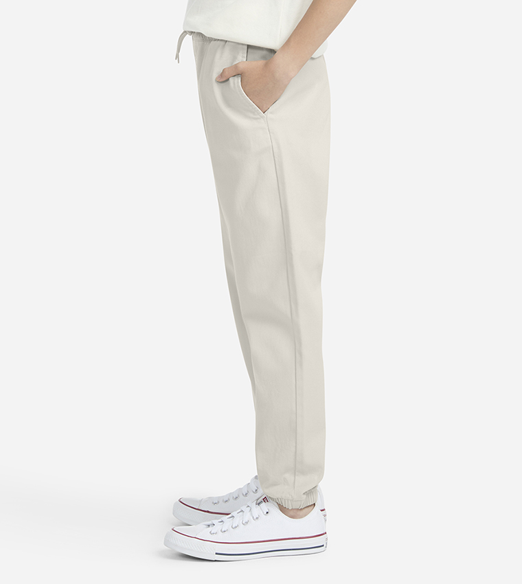 Solid Slim Fit Twill Joggers