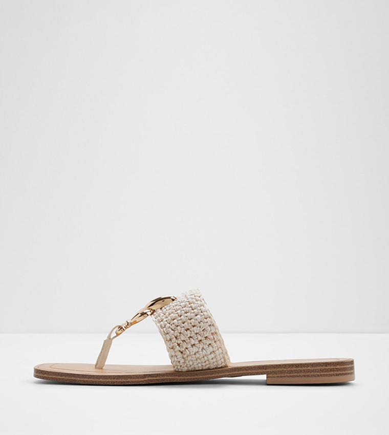 Aldo  Flat Sandals - Beige Flat Sandals