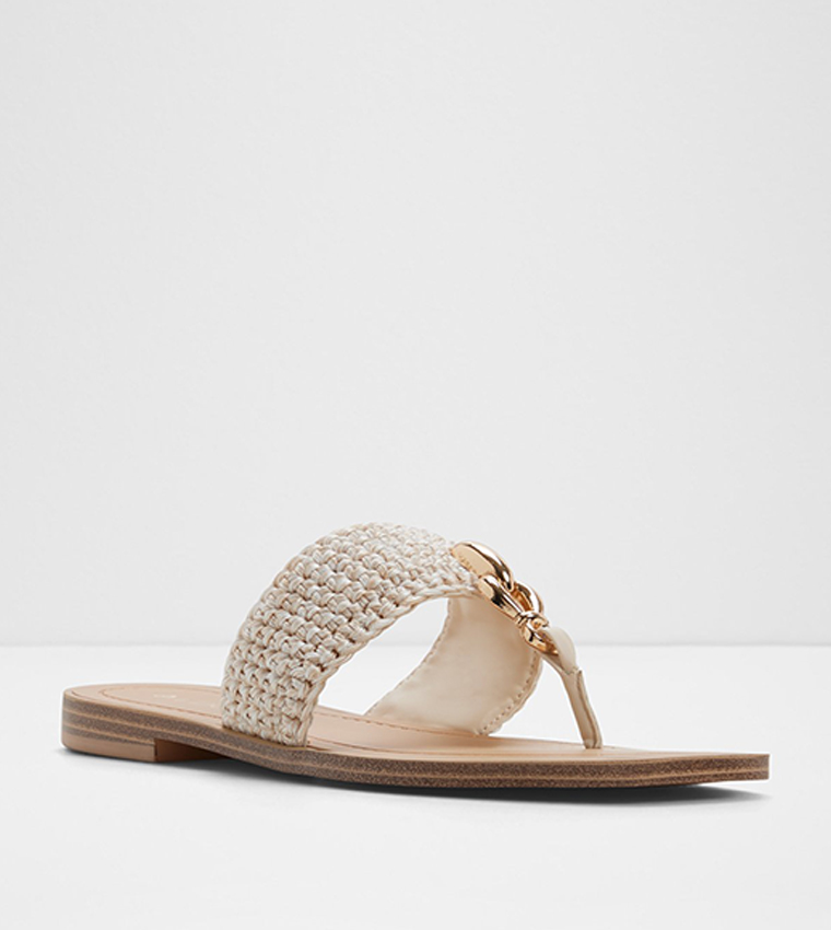 Aldo  Flat Sandals - Beige Flat Sandals