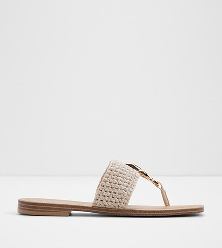 Aldo  Flat Sandals - Beige Flat Sandals