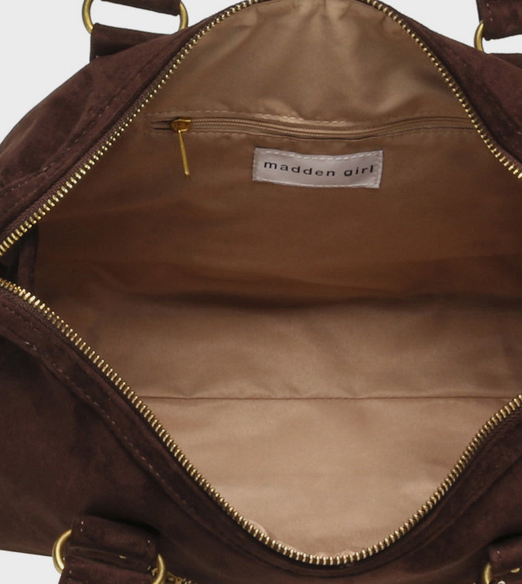 Solid Zip Shoulder Bag