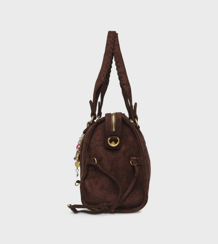 Solid Zip Shoulder Bag