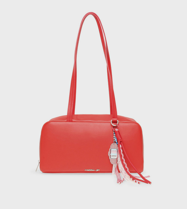 Solid Zip Shoulder Bag