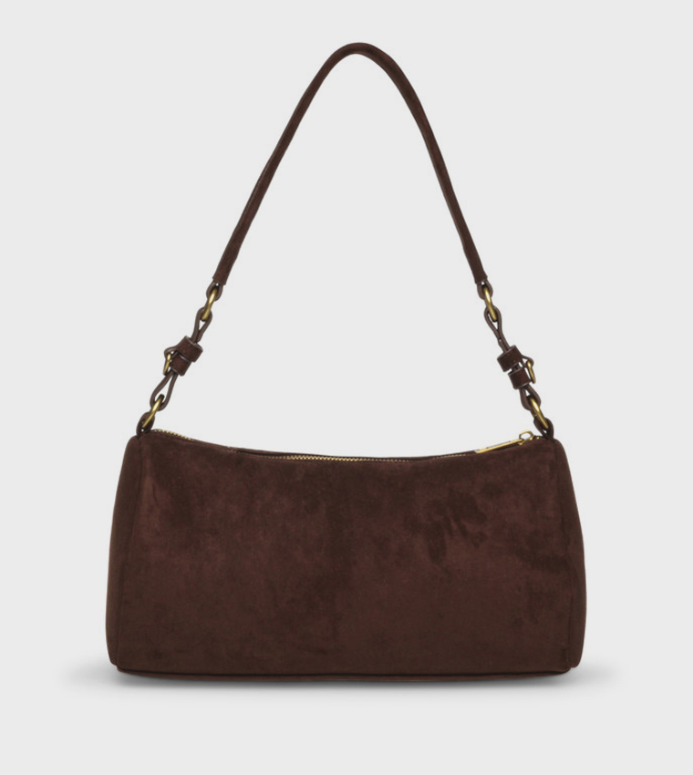 Solid Zip Shoulder Bag
