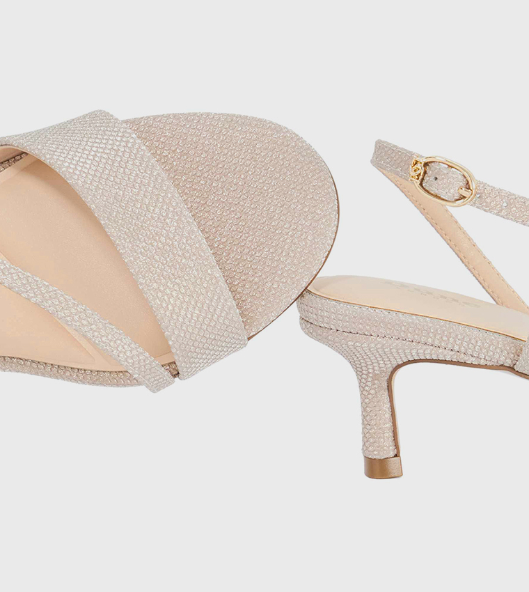 صندل كعب بنقشة جلد تمساح 