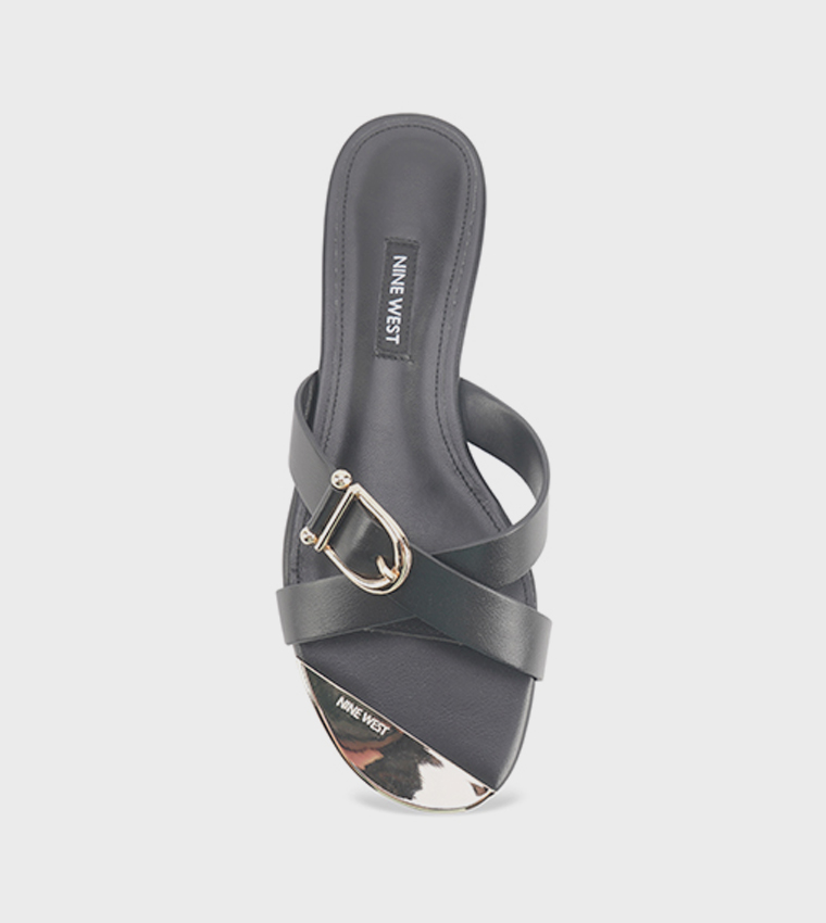 MALVINA Buckle Detail Flat Sandals