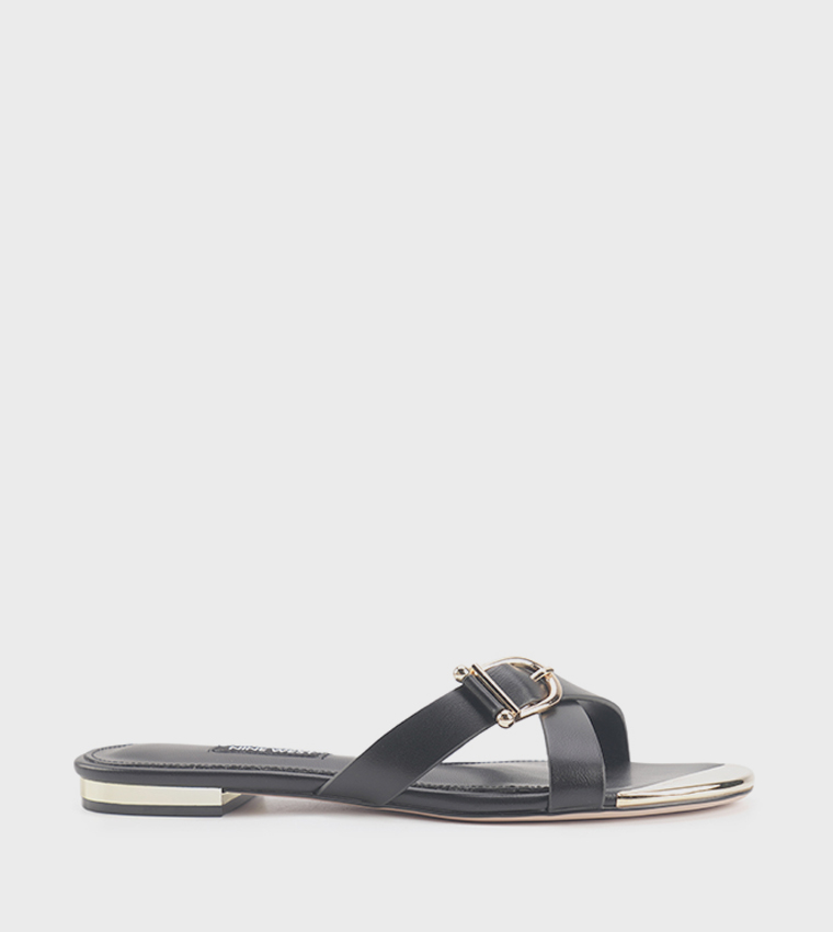 MALVINA Buckle Detail Flat Sandals