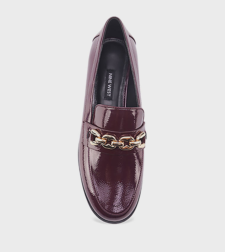 MARAN Glossy Chain Detail Loafers